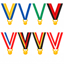 Foil stamped moiré sports ribbon 18x5